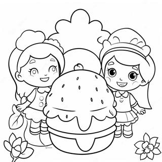 Strawberry Shortcake With Friends Coloring Page 74166-61194