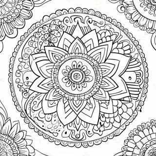 Psychedelic Mandala Coloring Page 74186-61211