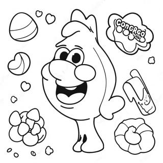 Colorful Candy Crush Characters Coloring Page 74236-61249