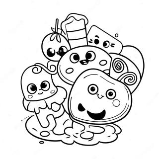 Colorful Candy Crush Characters Coloring Page 74236-61250