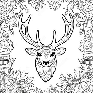 Majestic Deer Antler Coloring Page 74256-61262