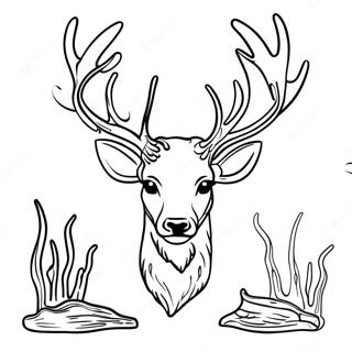 Majestic Deer Antler Coloring Page 74256-61263