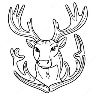 Majestic Deer Antler Coloring Page 74256-61264