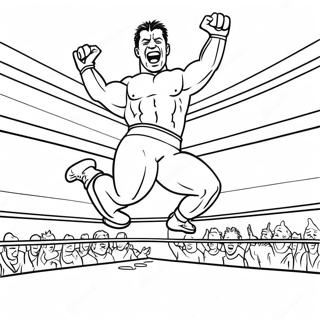 Detailed Wwe Wrestler Jumping On Opponent Coloring Page 742-593