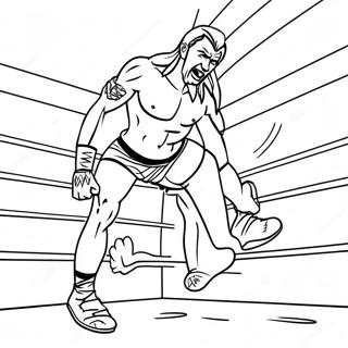 Detailed Wwe Wrestler Jumping On Opponent Coloring Page 742-594