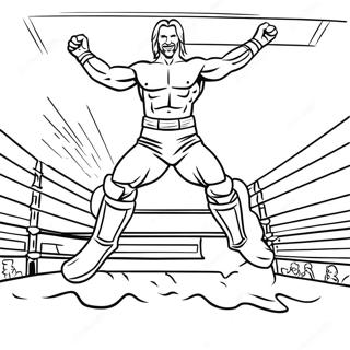 Detailed Wwe Wrestler Jumping On Opponent Coloring Page 742-595