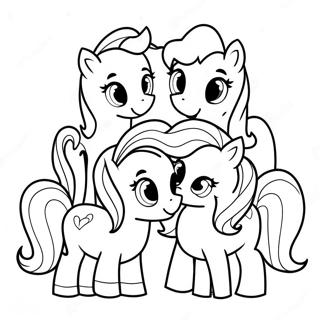 Cute Pony Friends Coloring Page 74346-61331