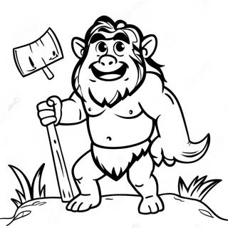 Caveman With Club Coloring Page 74356-61357