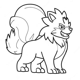 Arcanine In Action Coloring Page 74416-61392