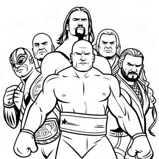 Wwe Superstars In Action Coloring Page 74426-61405