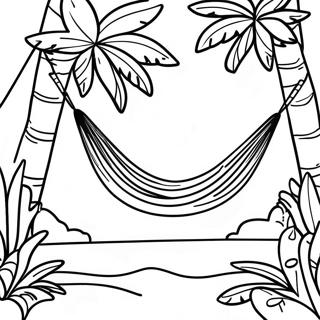 Hammock In A Tropical Paradise Coloring Page 74435-61412