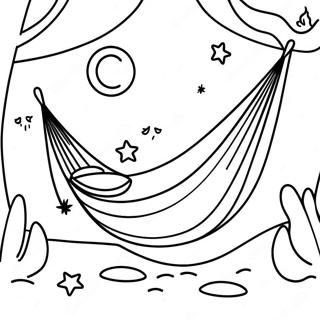 Cozy Hammock Under A Starry Sky Coloring Page 74436-61425