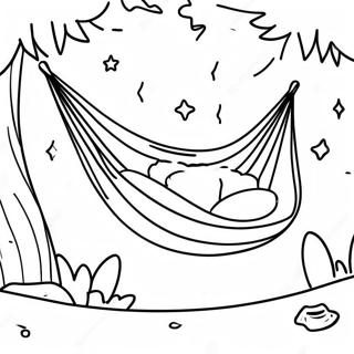 Cozy Hammock Under A Starry Sky Coloring Page 74436-61426