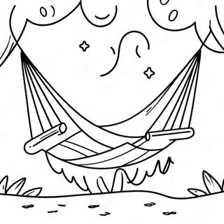 Cozy Hammock Under A Starry Sky Coloring Page 74436-61428