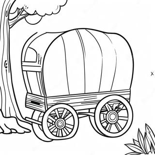 Vintage Wooden Wagon Coloring Page 74456-61432