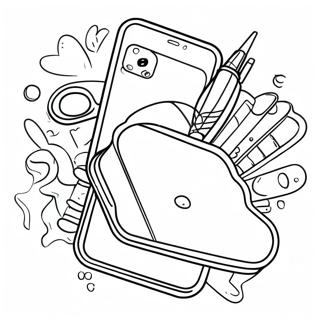 Colorful Iphone 13 With Accessories Coloring Page 74526-61488