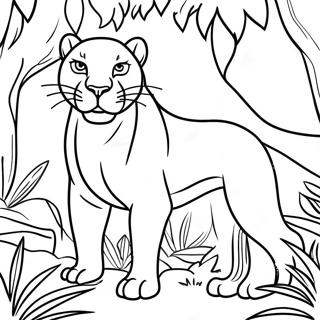 Majestic Bagheera In The Jungle Coloring Page 74546-61501