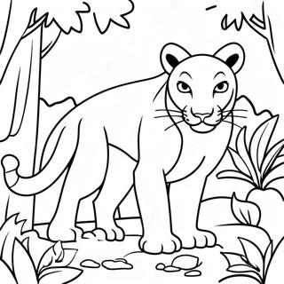 Majestic Bagheera In The Jungle Coloring Page 74546-61502