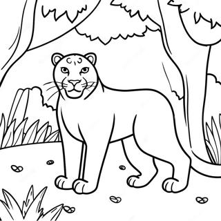 Majestic Bagheera In The Jungle Coloring Page 74546-61503