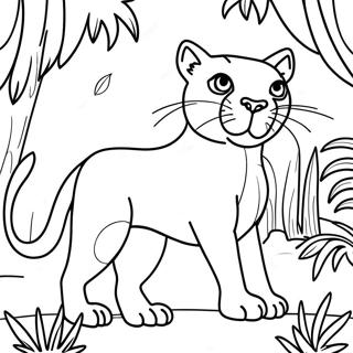 Majestic Bagheera In The Jungle Coloring Page 74546-61504