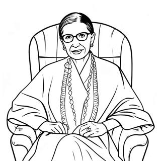 Ruth Bader Ginsburg In Robes Coloring Page 74556-61509