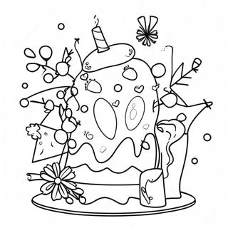 Festive New Year Celebration Coloring Page 7455-6061