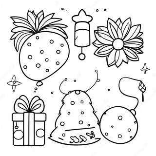 Festive New Year Celebration Coloring Page 7455-6063