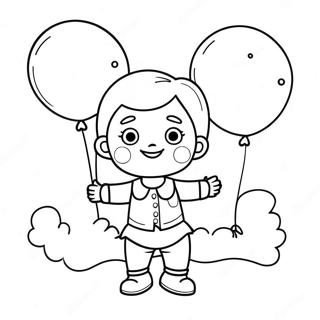 Izzy With Colorful Balloons Coloring Page 74566-61519