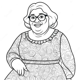 Funny Madea In A Dress Coloring Page 74576-61525