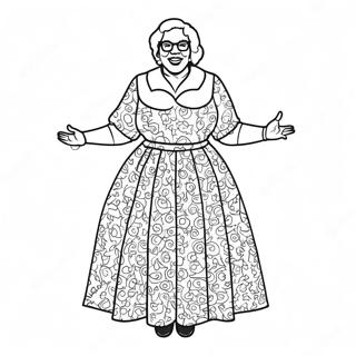 Funny Madea In A Dress Coloring Page 74576-61526