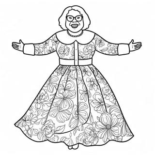 Funny Madea In A Dress Coloring Page 74576-61527