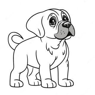 Playful English Mastiff Puppy Coloring Page 74596-61534