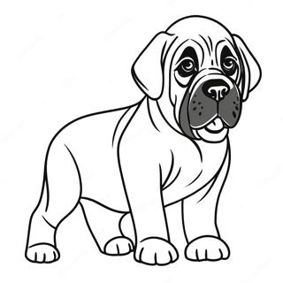 Playful English Mastiff Puppy Coloring Page 74596-61535