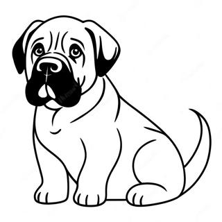 Playful English Mastiff Puppy Coloring Page 74596-61536