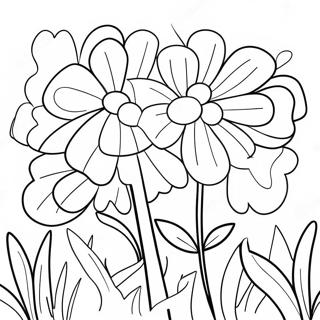 Colorful Spring Flowers Coloring Page 74616-61558