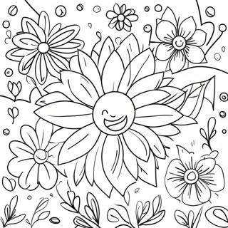 Colorful Spring Flowers Coloring Page 74616-61559