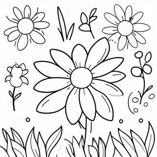 Colorful Spring Flowers Coloring Page 74616-61560