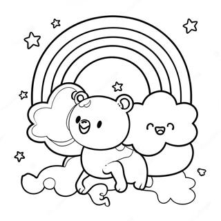 Pink Rainbow Friends Coloring Page 74625-61572