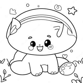 Pink Rainbow Friends Coloring Pages