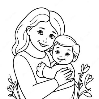 Heartwarming Christian Mothers Day Coloring Page 74636-61574