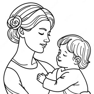 Heartwarming Christian Mothers Day Coloring Page 74636-61576