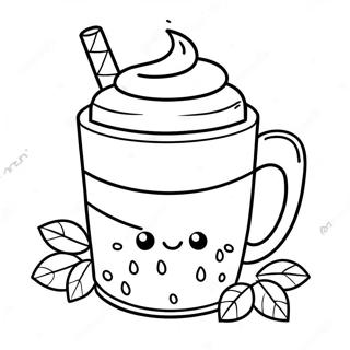 Cute Hot Chocolate Mug Coloring Page 7474-6074