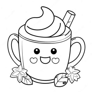 Cute Hot Chocolate Mug Coloring Page 7474-6075