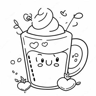 Adorable Hot Chocolate With Marshmallows Coloring Page 7475-6078