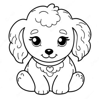 Cute Poodle Puppy Coloring Page 7485-6086