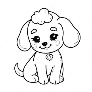 Cute Poodle Puppy Coloring Page 7485-6087