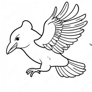 Majestic Raven In Flight Coloring Page 7495-6093