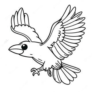 Majestic Raven In Flight Coloring Page 7495-6094