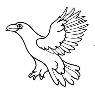 Majestic Raven In Flight Coloring Page 7495-6096