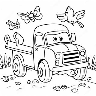 Little Blue Truck With Friendly Animals Coloring Page 7505-6101